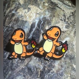 3 For $35 Pokemon Charmander Stainless Steel Enameled Stud Character Earrings